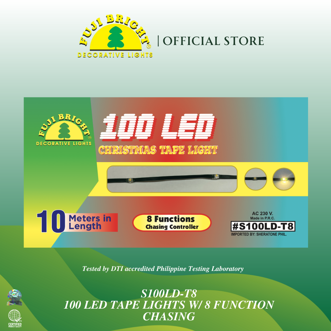 100 LED TAPE LIGHTS W/ 8 FUNCTION CHASING