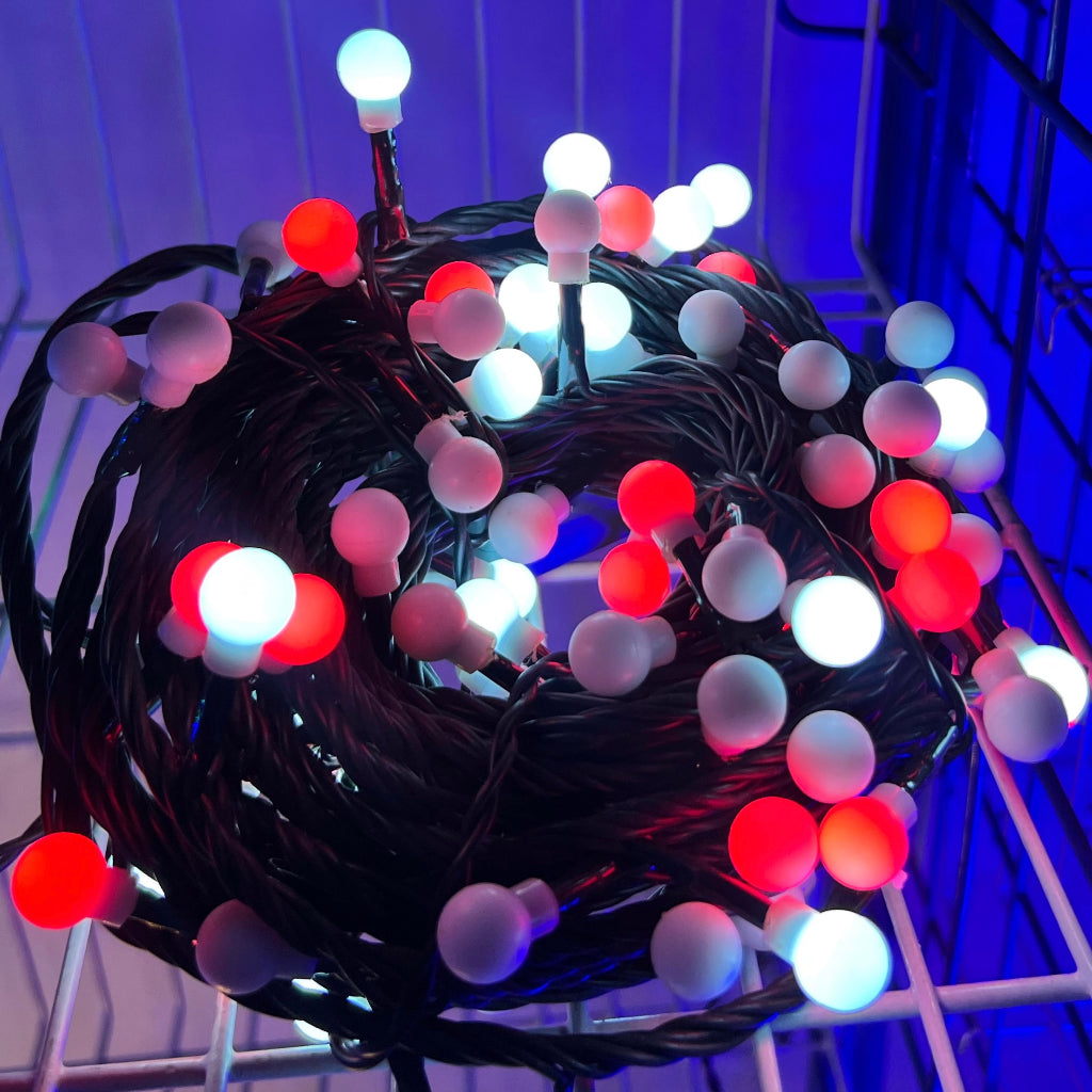 Fuji Bright 100 Pearl LED String With 8 Function Chasing and End Connector Christmas Lights
