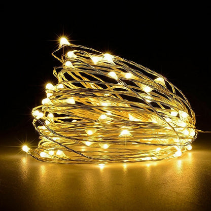 FUJI BRIGHT 200 MICRO LED IN ENAMEL WIRE W/ AC ADAPTER CHRISTMAS LIGHTS