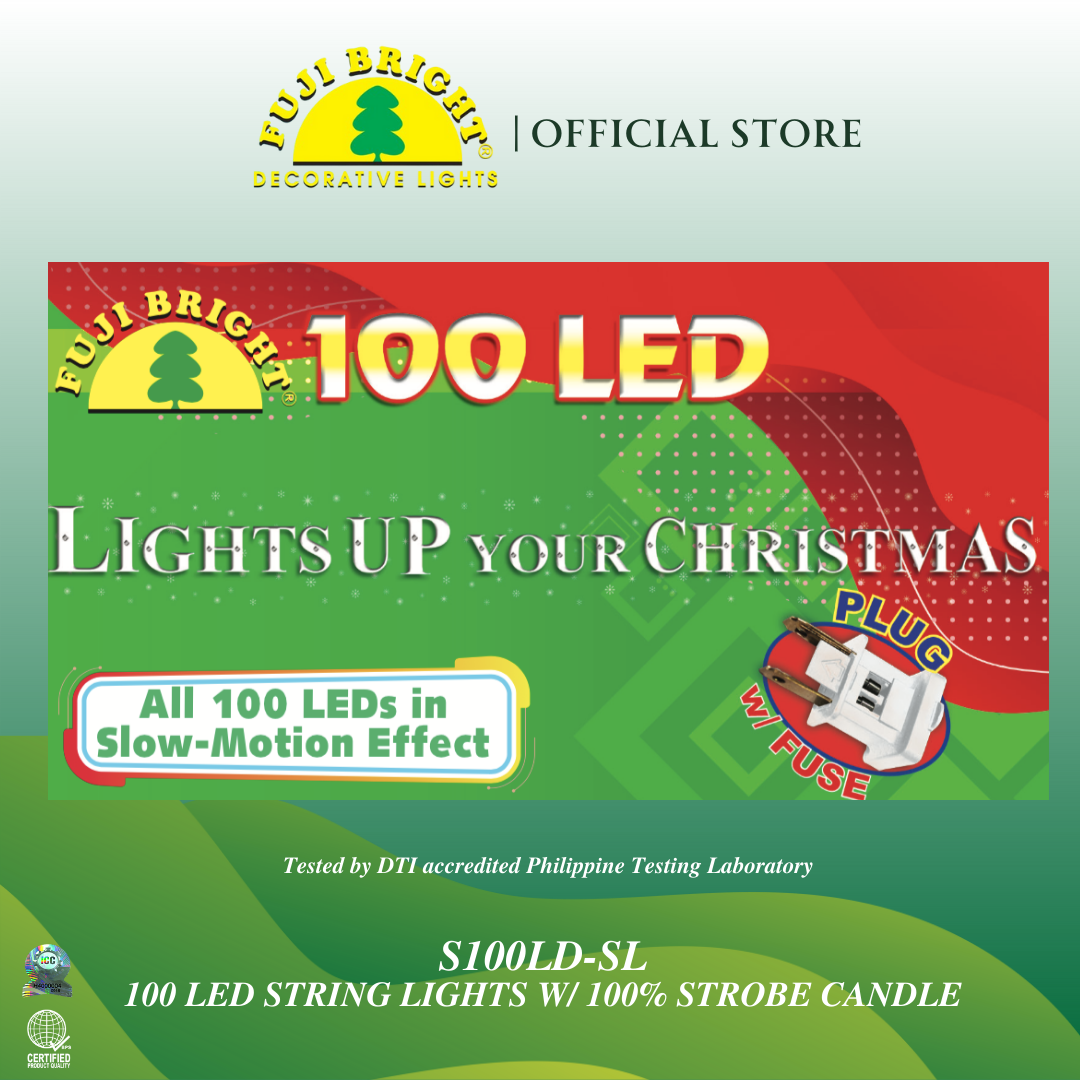 100 LED STRING LIGHTS W/  100% STROBE SLOW-MO