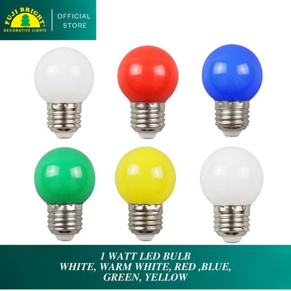 1W LED Bulb Colored E27 Holder (BULB ONLY)