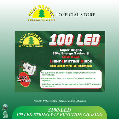 100 LED STRING WITH 8 FUNCTION CHASING