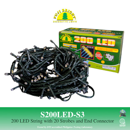 Fuji Bright 200 LED 10% Strobe String Christmas Lights with End Connector Christmas Lights
