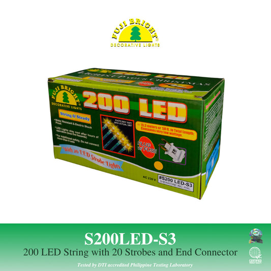 Fuji Bright 200 LED 10% Strobe String Christmas Lights with End Connector Christmas Lights