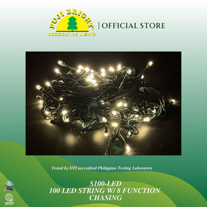 Fuji Bright 100 LED String with 8 Function Christmas Lights & End Connector Christmas Lights