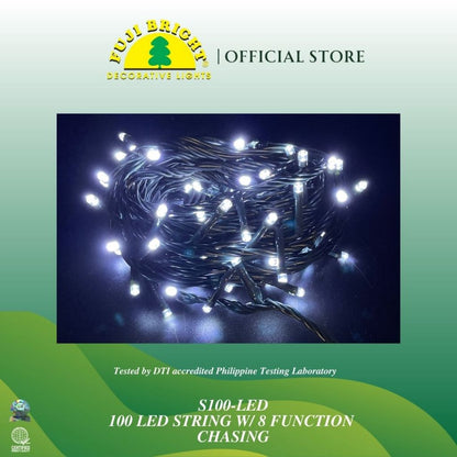 Fuji Bright 100 LED String with 8 Function Christmas Lights & End Connector Christmas Lights