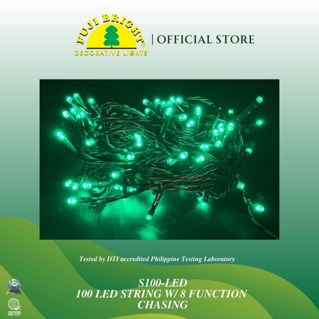 Fuji Bright 100 LED String with 8 Function Christmas Lights & End Connector Christmas Lights