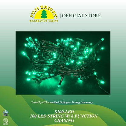 Fuji Bright 100 LED String with 8 Function Christmas Lights & End Connector Christmas Lights