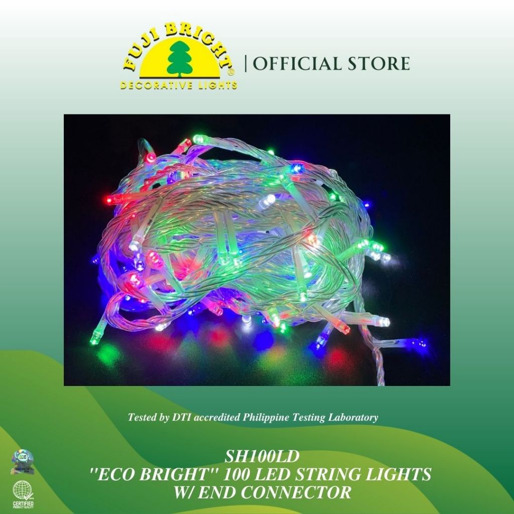 Eco Bright Christmas Lights 100 LED String Lights Steady or with 8 Function Chasing Controller