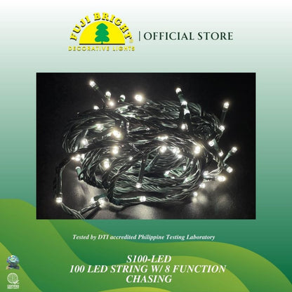 Fuji Bright 100 LED String with 8 Function Christmas Lights & End Connector Christmas Lights
