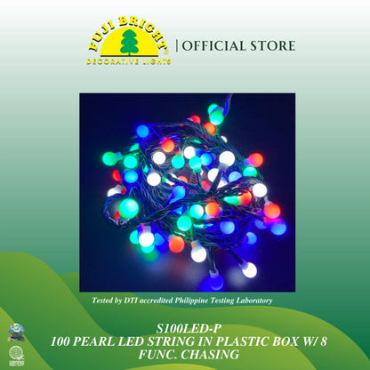 Fuji Bright 100 Pearl LED String With 8 Function Chasing and End Connector Christmas Lights