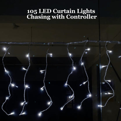 Fuji Bright 100 LED Curtain Lights with 8 Functions Controller and End Connector