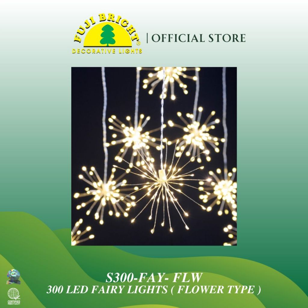 Fuji Bright 300 Micro LED in 4 Flowers Fairy Christmas Lights