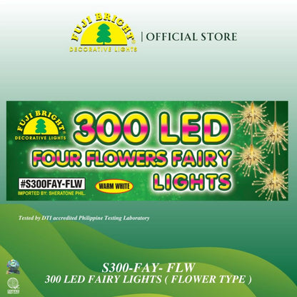 Fuji Bright 300 Micro LED in 4 Flowers Fairy Christmas Lights