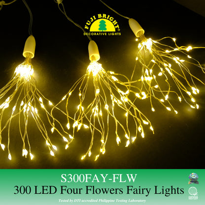 Fuji Bright 300 Micro LED in 4 Flowers Fairy Christmas Lights