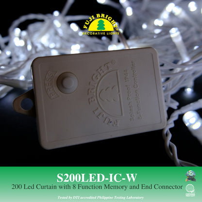 Fuji Bright 200 LED Blinking Curtain Lights with End Connector Christmas Lights