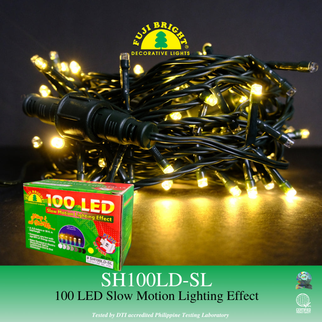 FUJI BRIGHT 100 LED STRING LIGHTS W/ 100% STROBE SLOW-MO CHRISTMAS LIGHTS