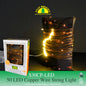 FUJI BRIGHT 50 MICRO LED IN ENAMEL WIRE W/USB PORT + "AA" BATTERY CASE CHRISTMAS LIGHTS