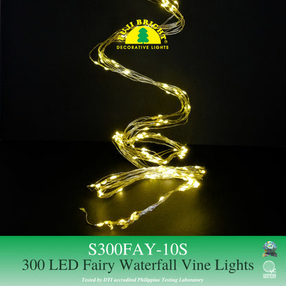Fuji Bright 300 LED Micro Vines Warm LED Drop Light Fairy Lights with Strobe Christmas Lights