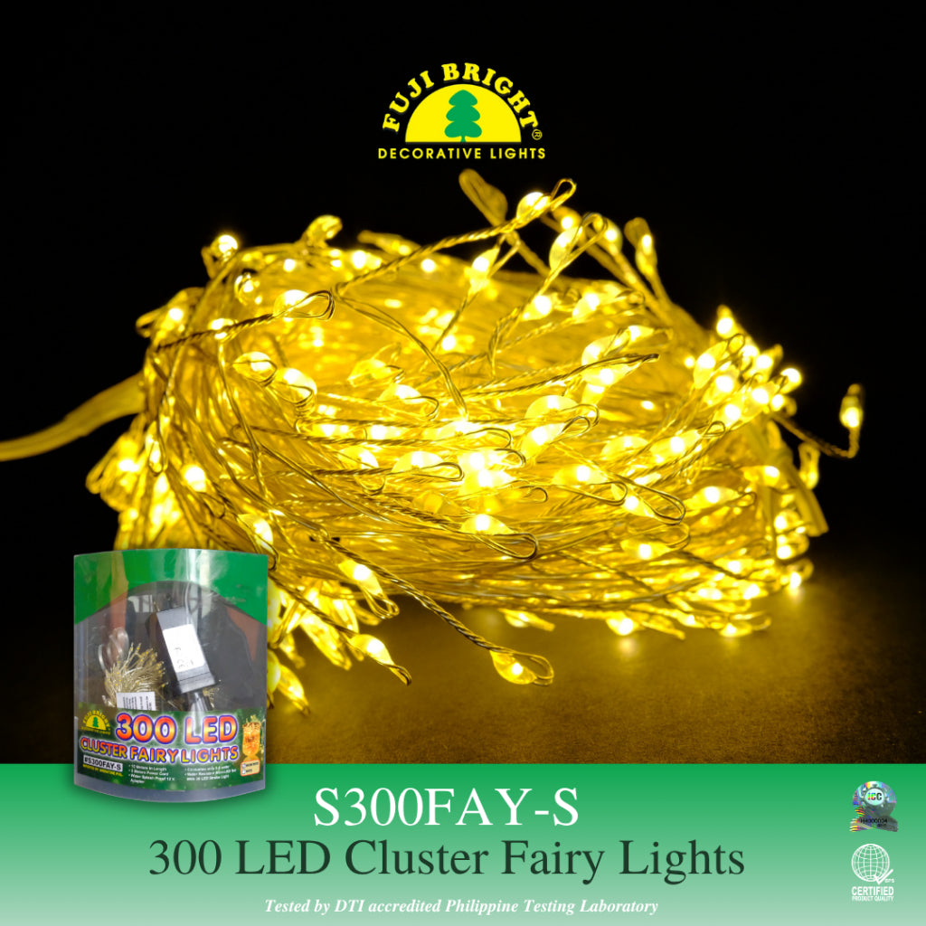 Fuji Bright 300 LED Clustered Fairy Lights with Strobe Christmas Lights