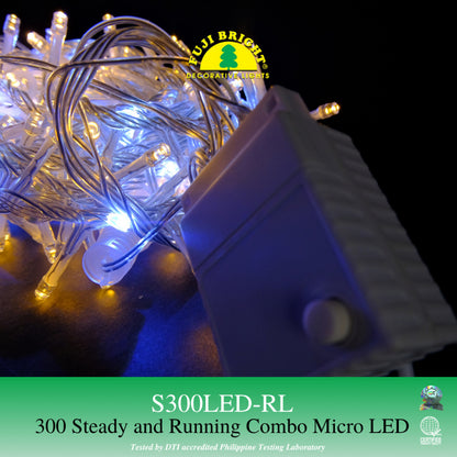 FUJI BRIGHT 300 STEADY AND RUNNING COMBO MICRO LED CHRISTMAS LIGHTS