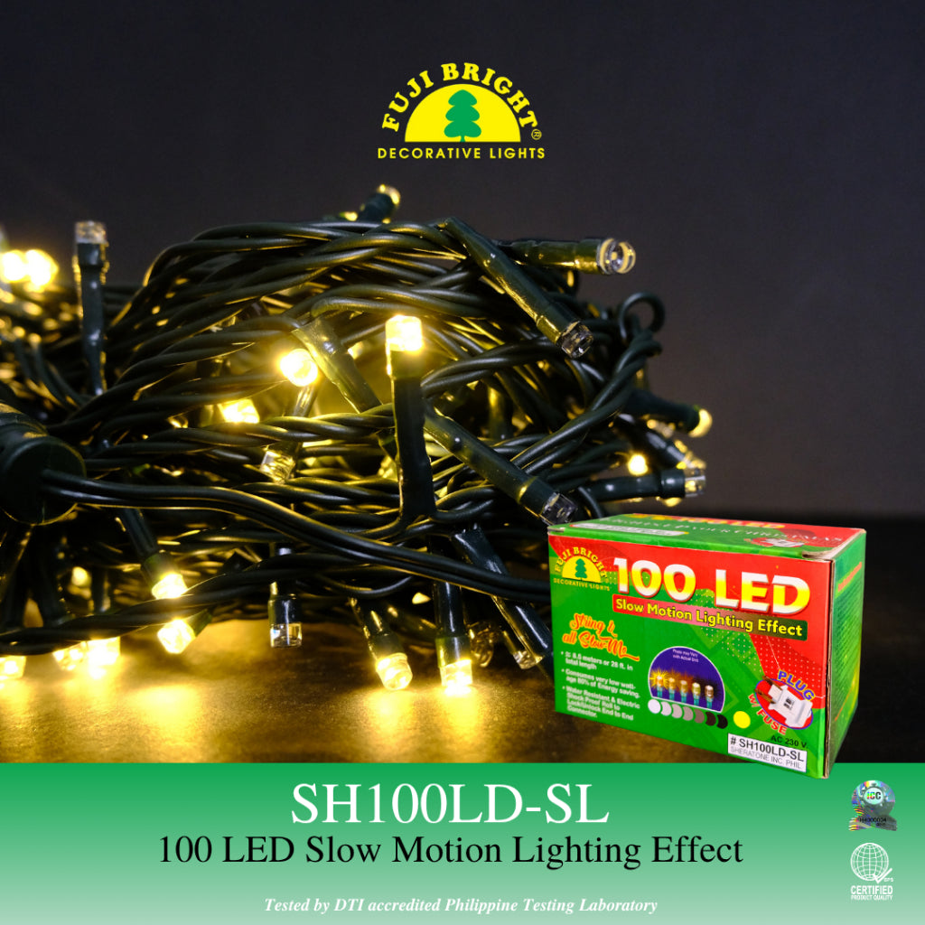 FUJI BRIGHT 100 LED STRING LIGHTS W/ 100% STROBE SLOW-MO CHRISTMAS LIGHTS