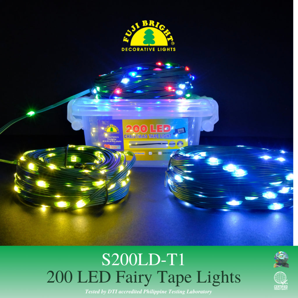 FUJI BRIGHT 200 STEADY LED FAIRY TAPE CHRISTMAS LIGHTS