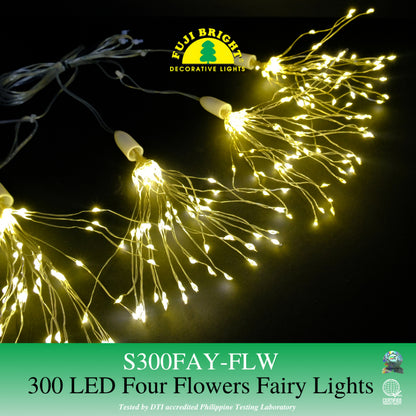 Fuji Bright 300 Micro LED in 4 Flowers Fairy Christmas Lights