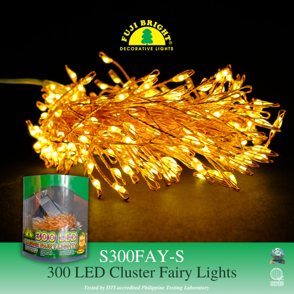 FUJI BRIGHT 300 MICRO STRING CLUSTER LED CHRISTMAS LIGHTS