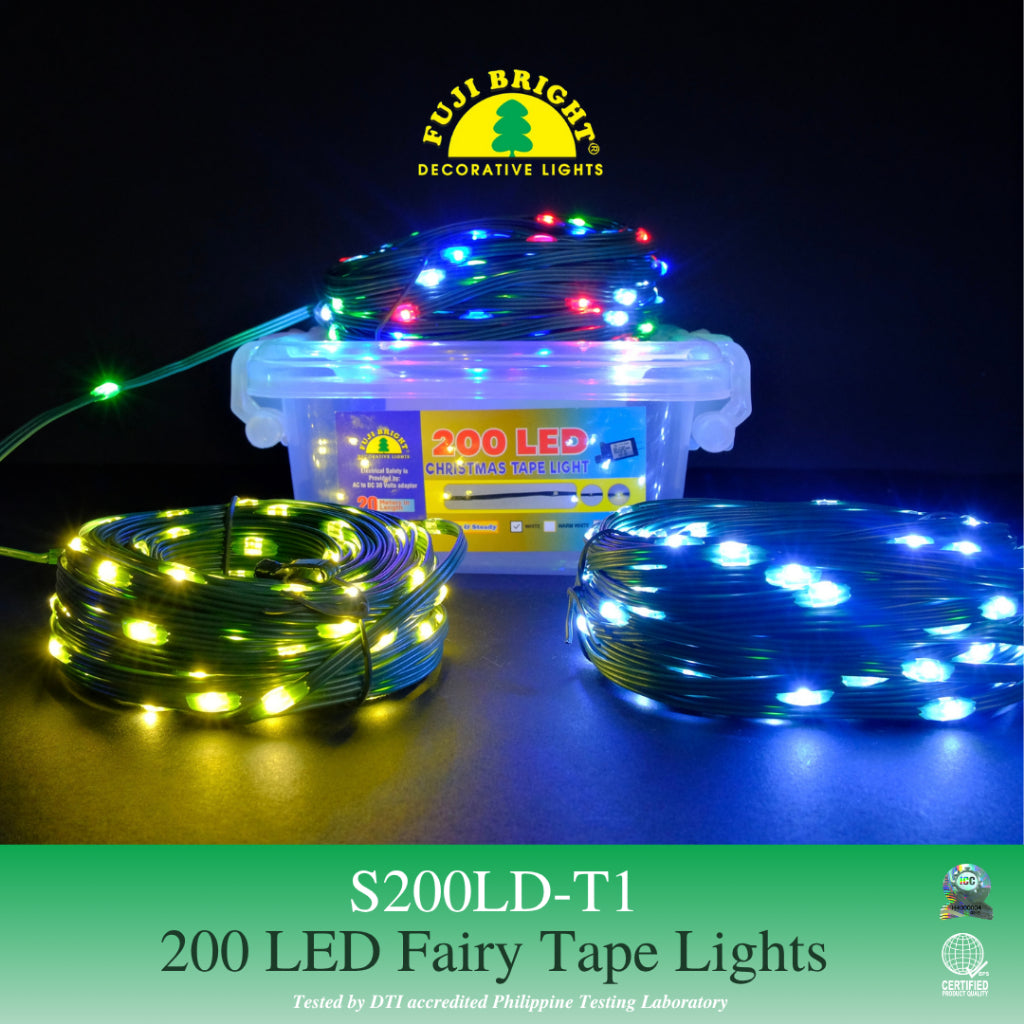 FUJI BRIGHT 200 STEADY LED FAIRY TAPE CHRISTMAS LIGHTS