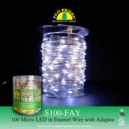 FUJI BRIGHT 100 MICRO LED W/ AC-6VDC ADAPTER CHRISTMAS LIGHTS