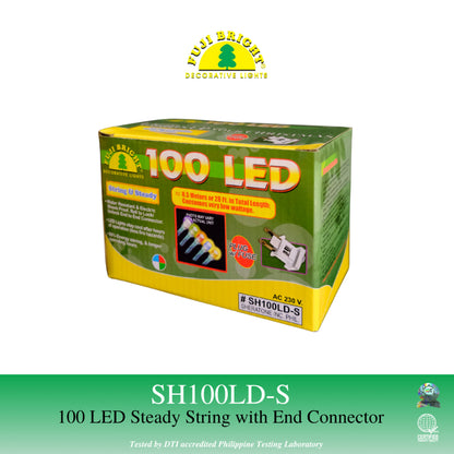 Fuji Bright 100 LED Steady String Christmas Lights with End Connector