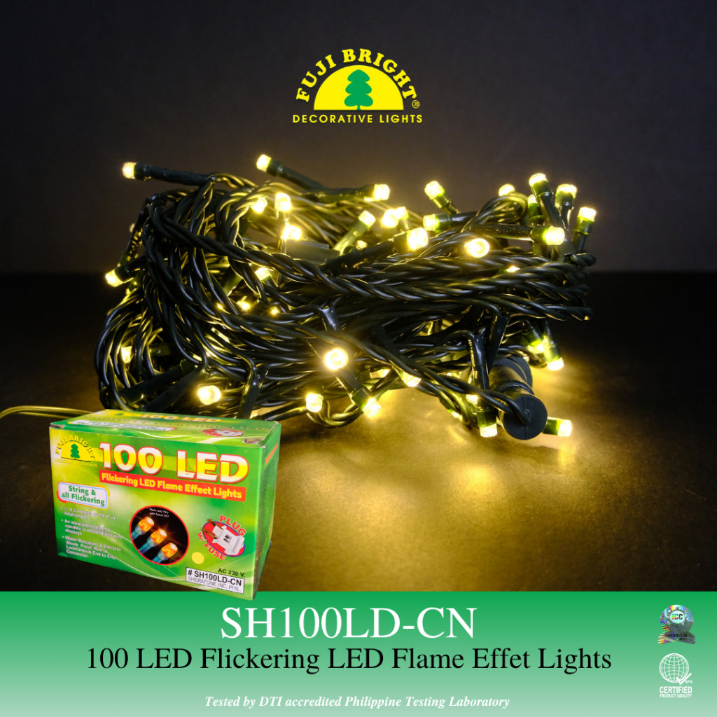 FUJI BRIGHT 100 LED STRING LIGHTS W/ 100% STROBE CANDLE CHRISTMAS LIGHTS