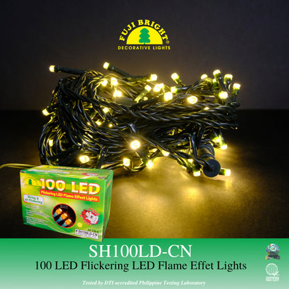 FUJI BRIGHT 100 LED STRING LIGHTS W/ 100% STROBE CANDLE CHRISTMAS LIGHTS
