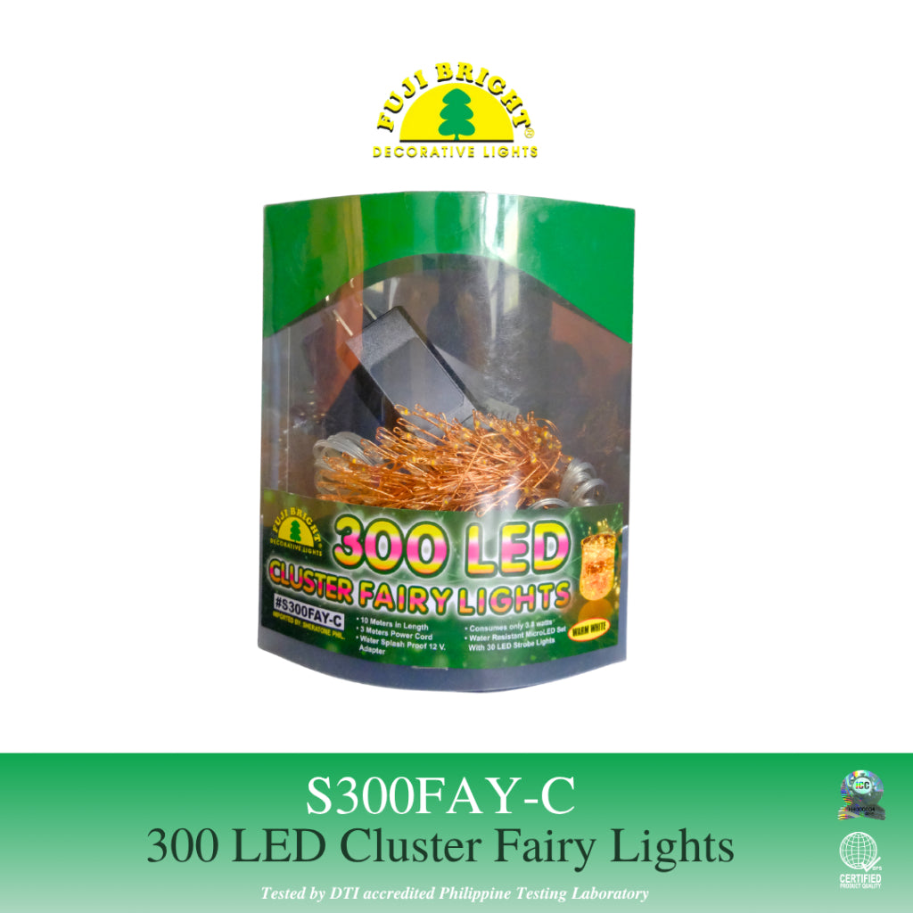 FUJI BRIGHT 300 MICRO STRING CLUSTER LED CHRISTMAS LIGHTS