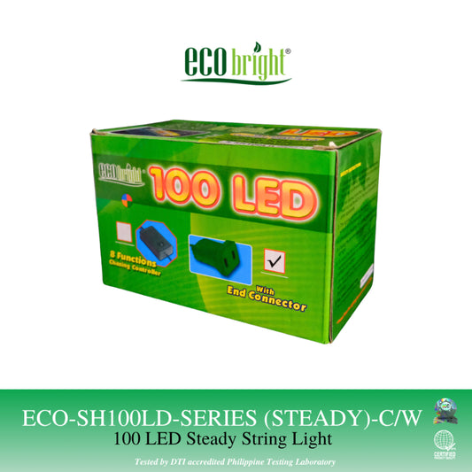 Eco Bright Christmas Lights 100 LED String Lights Steady or with 8 Function Chasing Controller