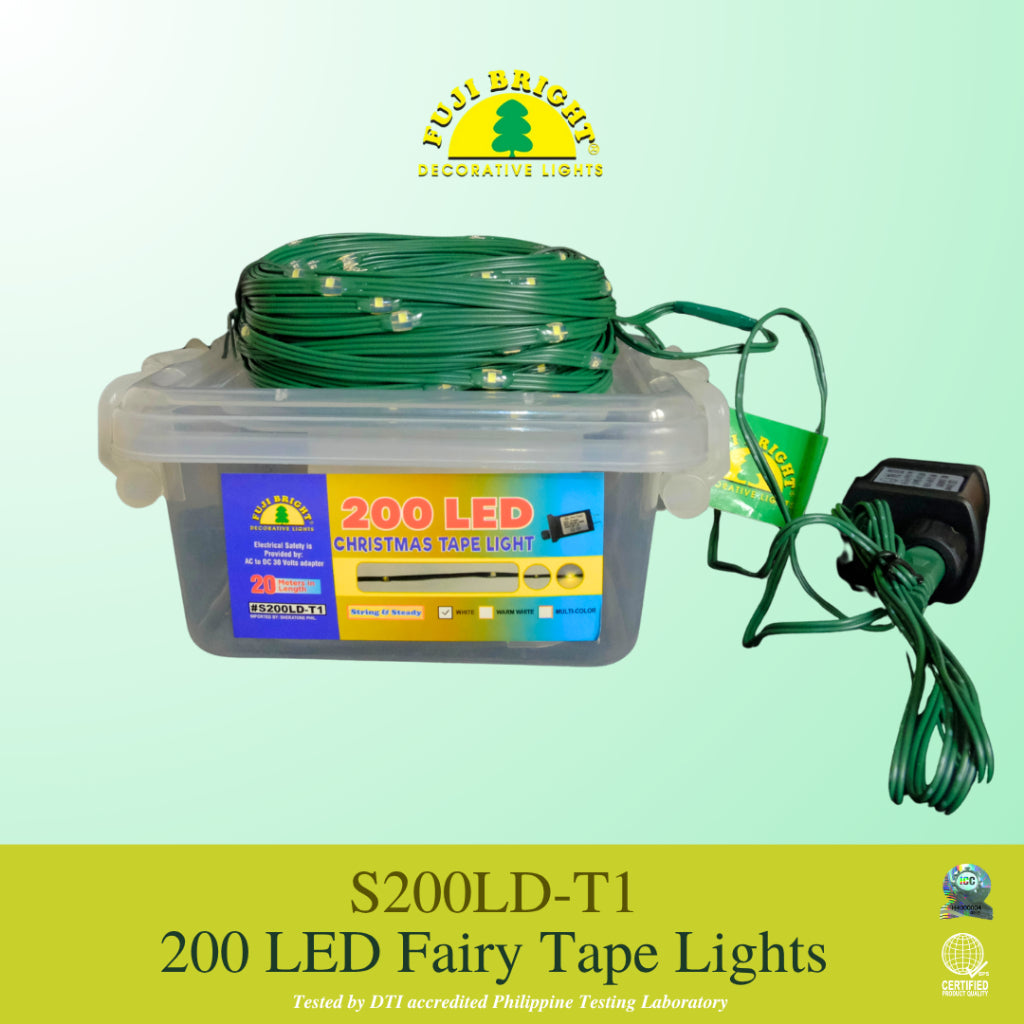 FUJI BRIGHT 200 STEADY LED FAIRY TAPE CHRISTMAS LIGHTS
