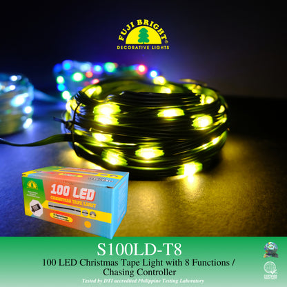 Fuji Bright 100 LED Tape Lights with 8 Function Chasing Christmas Lights