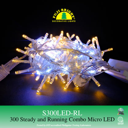 FUJI BRIGHT 300 STEADY AND RUNNING COMBO MICRO LED CHRISTMAS LIGHTS
