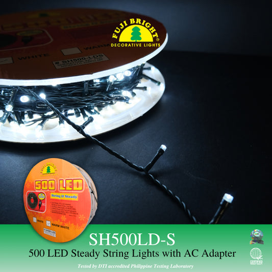 Fuji Bright 500 LED Steady String Christmas Lights with End Connector