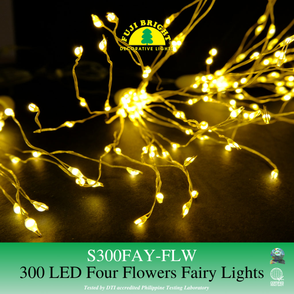 Fuji Bright 300 Micro LED in 4 Flowers Fairy Christmas Lights