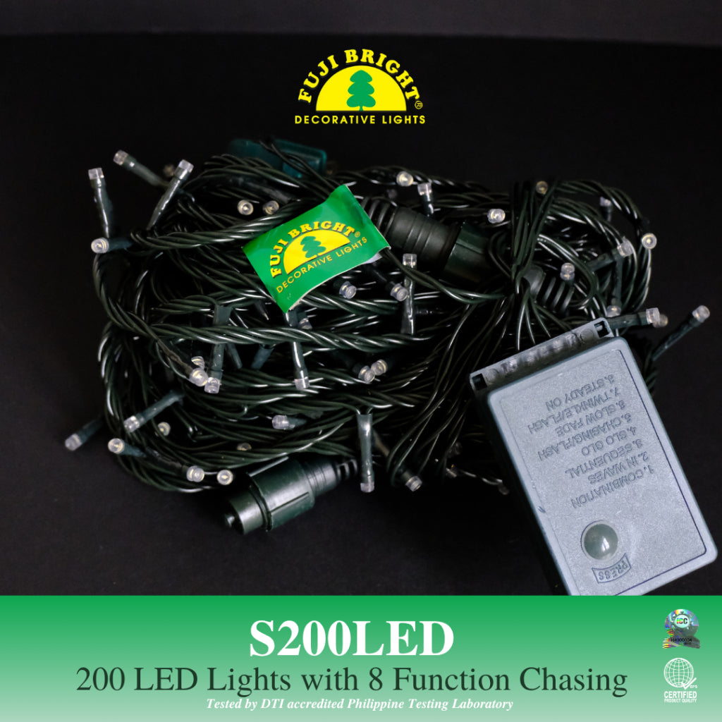 Fuji Bright 200 LED Lights with 8 Function Chasing Christmas Lights with Controller