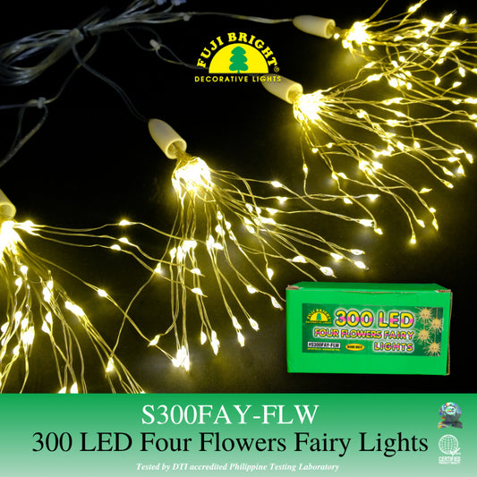 Fuji Bright 300 Micro LED in 4 Flowers Fairy Christmas Lights
