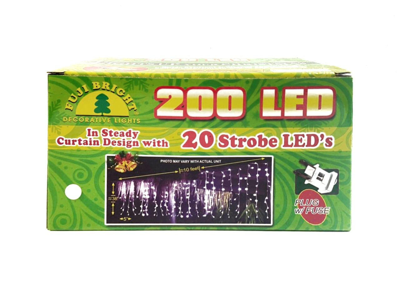 200 LED Strobe 10% / Steady Type Curtain Christmas Lights